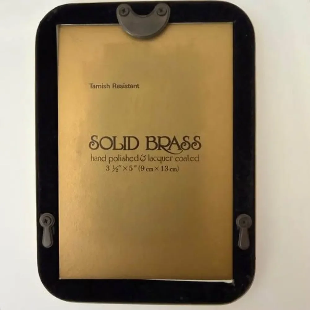 SOLID BRASS Lacquer Coated Picture Frame 3.5x5 Tarnish Resistant Korea Parrot
